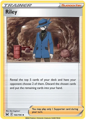 Riley Lost Origin Pokemon Single Card 166/196