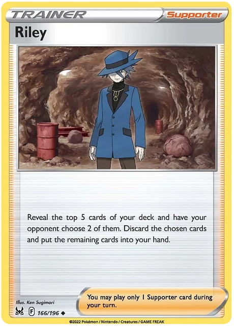 Riley Lost Origin Pokemon Single Card 166/196