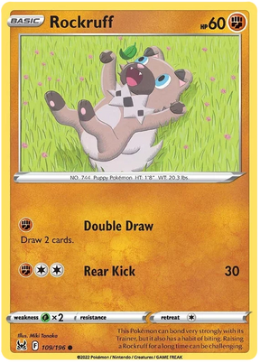 Rockruff Lost Origin Pokemon Single Card 109/196