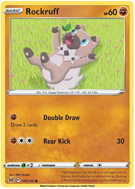 Rockruff Lost Origin Pokemon Single Card 109/196
