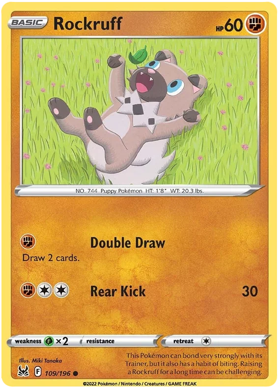 Rockruff Lost Origin Pokemon Single Card 109/196