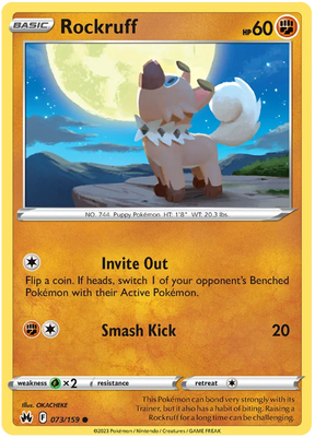 Rockruff Crown Zenith Pokemon Card Single