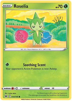 Roselia Lost Origin Pokemon Single Card 014/196