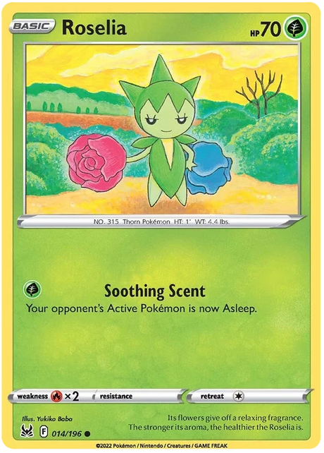 Roselia Lost Origin Pokemon Single Card 014/196