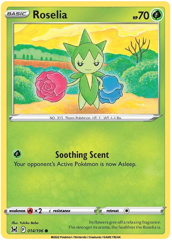 Roselia Lost Origin Pokemon Single Card 014/196