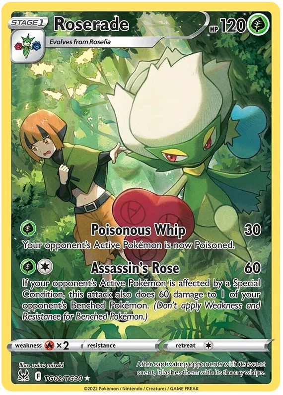Roserade Lost Origin Trainer Gallery Pokemon Single Card TG02/TG30