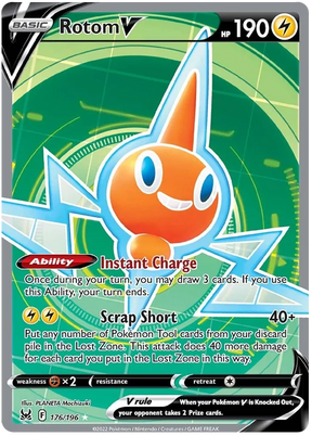 Rotom V (Full Art) Lost Origin Pokemon Single Card 176/196