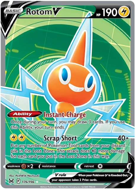 Rotom V (Full Art) Lost Origin Pokemon Single Card 176/196