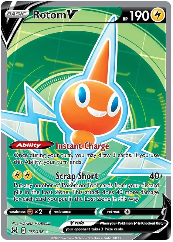 Rotom V (Full Art) Lost Origin Pokemon Single Card 176/196