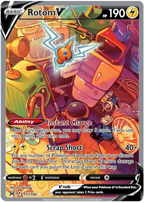 Rotom V (Alt Art) Lost Origin Pokemon Single Card 177/196