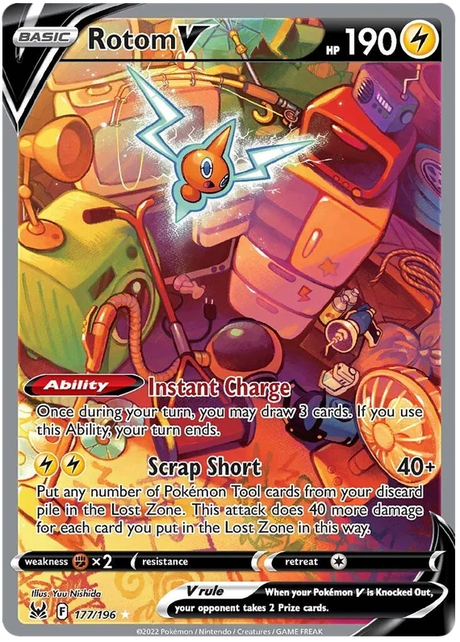 Rotom V (Alt Art) Lost Origin Pokemon Single Card 177/196