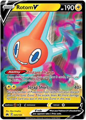 Rotom V Crown Zenith Pokemon Card Single