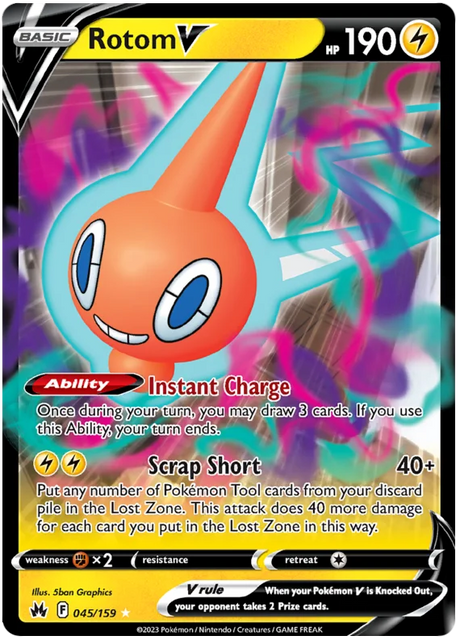 Rotom V Crown Zenith Pokemon Card Single