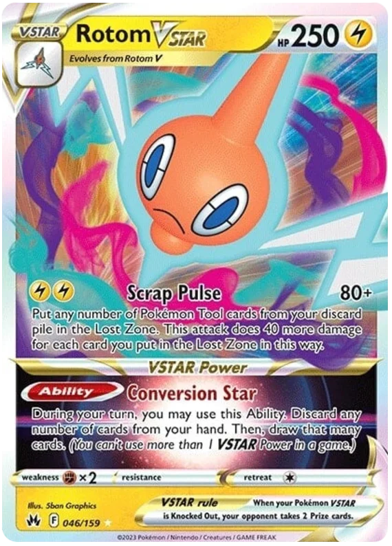 Rotom VSTAR Crown Zenith Pokemon Card Single