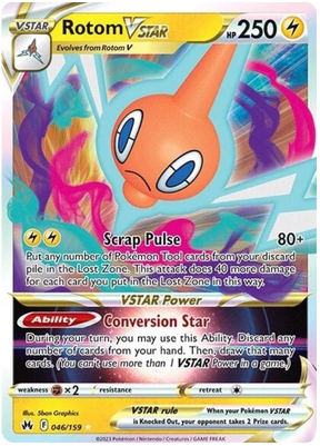Rotom VSTAR Crown Zenith Pokemon Card Single