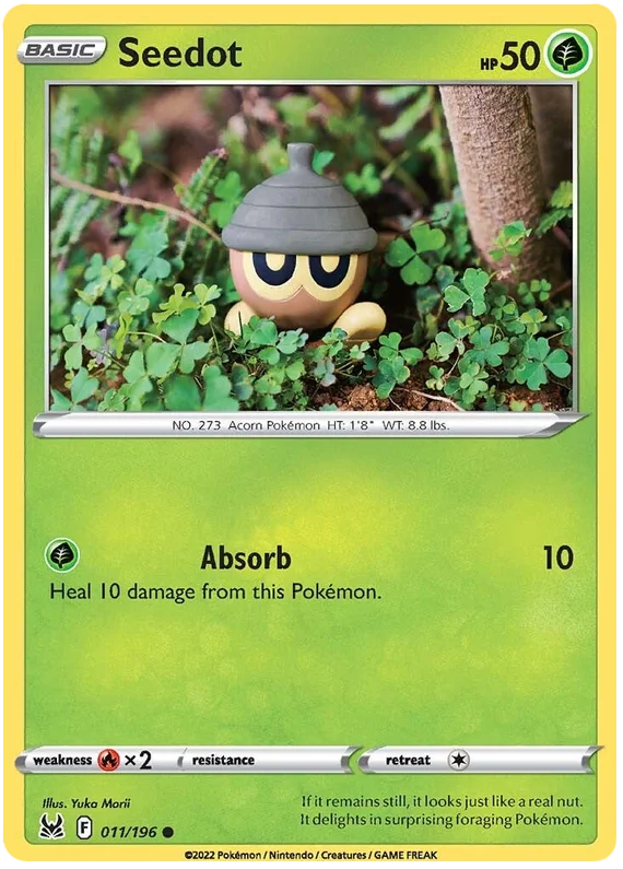 Seedot Lost Origin Pokemon Single Card 011/196