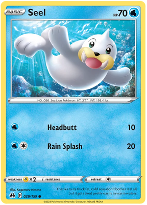 Seel Crown Zenith Pokemon Card Single