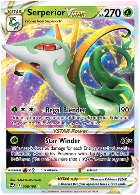 Serperior VSTAR Silver Tempest Pokemon Single 008/195
