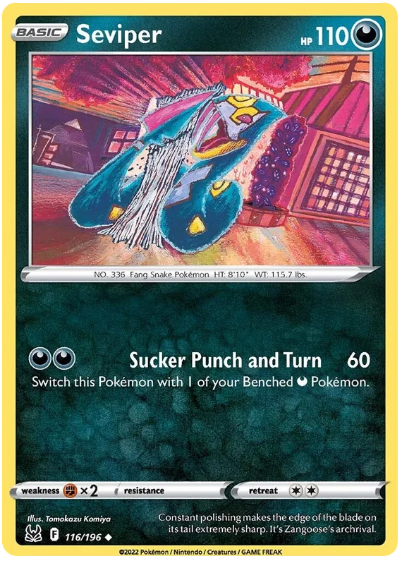 Seviper Lost Origin Pokemon Single Card 116/196