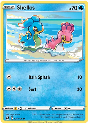 Shellos Lost Origin Pokemon Single Card 039/196