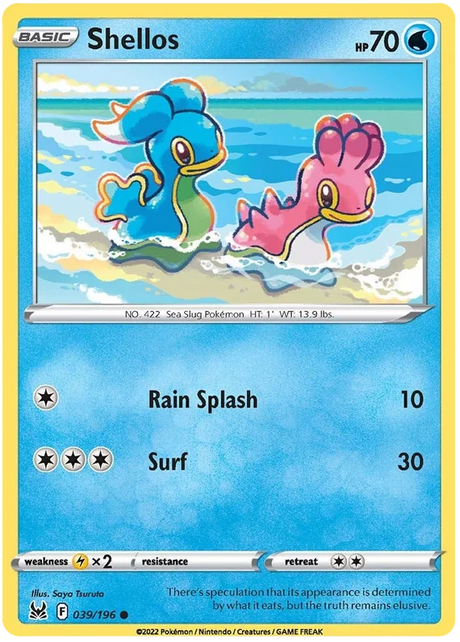 Shellos Lost Origin Pokemon Single Card 039/196