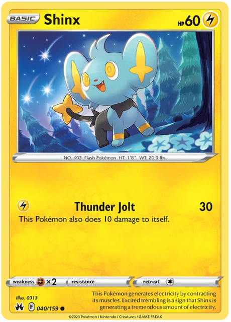 Shinx 040 Crown Zenith Pokemon Card Single