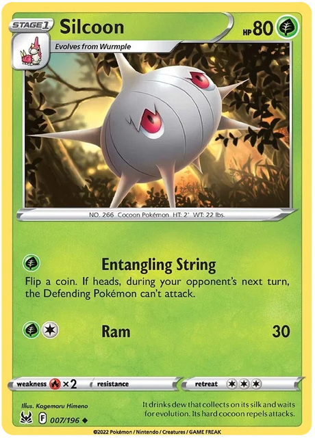 Silcoon Lost Origin Pokemon Single Card 007/196