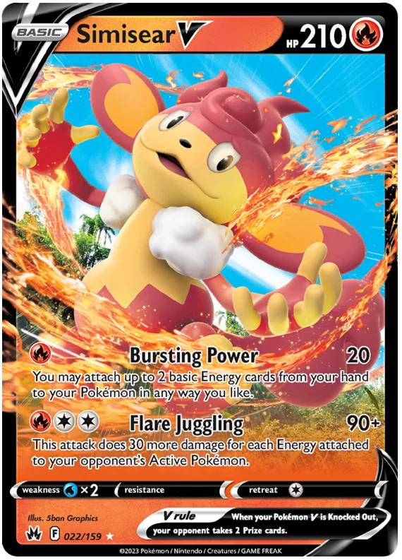Simisear V Crown Zenith Pokemon Card Single