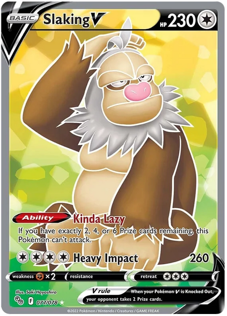Slaking V (Full Art) Pokemon GO Card Singles 077/078