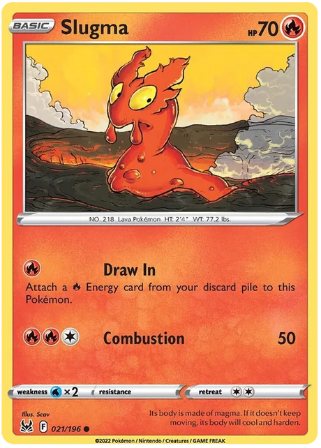 Slugma Lost Origin Pokemon Single Card 021/196