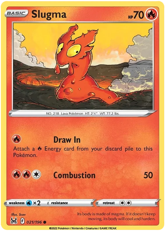 Slugma Lost Origin Pokemon Single Card 021/196