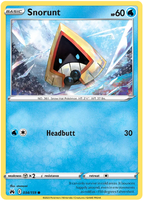 Snorunt Crown Zenith Pokemon Card Single