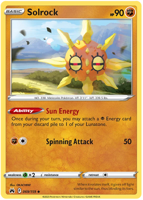 Solrock Crown Zenith Pokemon Card Single