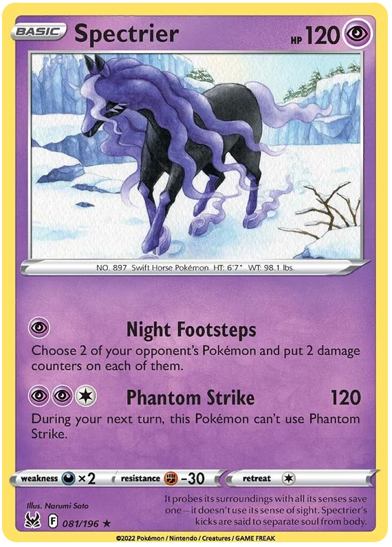 Spectrier Lost Origin Pokemon Single Card 081/196
