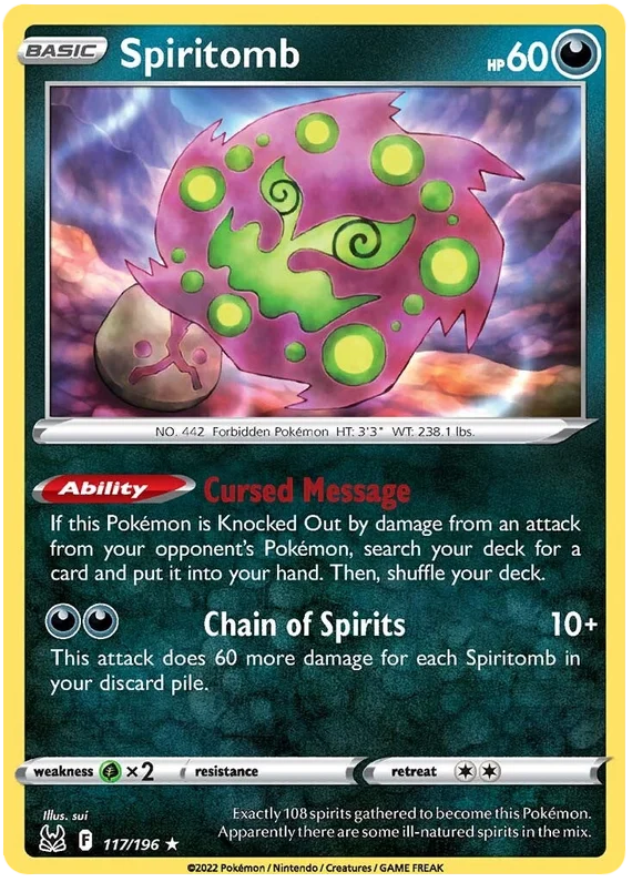 Spiritomb Lost Origin Pokemon Single Card 117/196