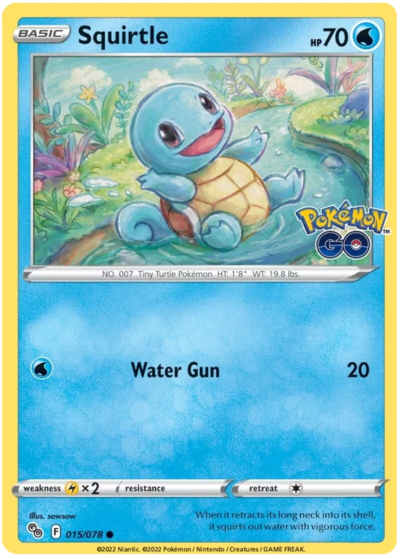Squirtle Pokemon GO Card Singles 015/078
