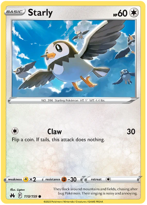 Starly Crown Zenith Pokemon Card Single