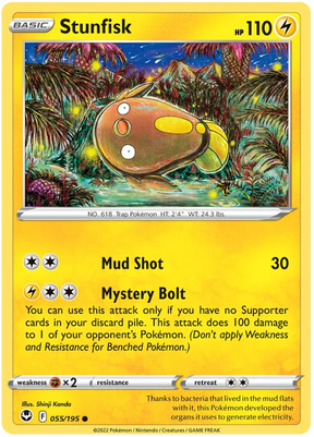 Stunfisk Silver Tempest Pokemon Single 055/195