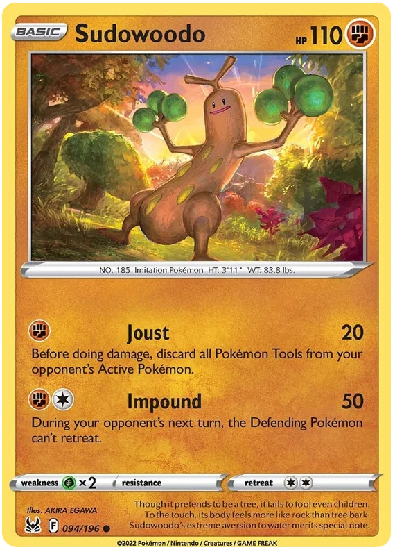 Sudowoodo Lost Origin Pokemon Single Card 094/196