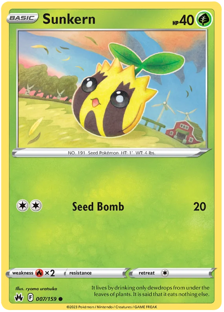 Sunkern Crown Zenith Pokemon Card Single