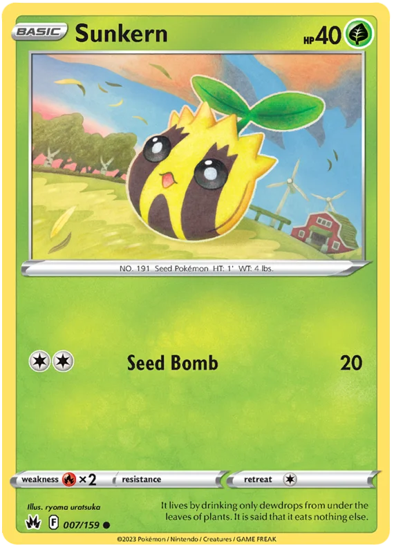 Sunkern Crown Zenith Pokemon Card Single