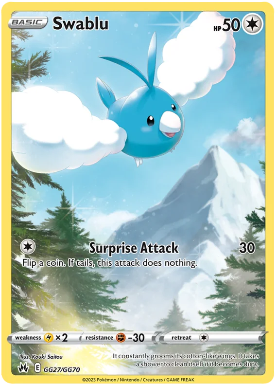Swablu Crown Zenith Galarian Gallery Pokemon Card Single