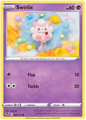 Swirlix Silver Tempest Pokemon Single 083/195