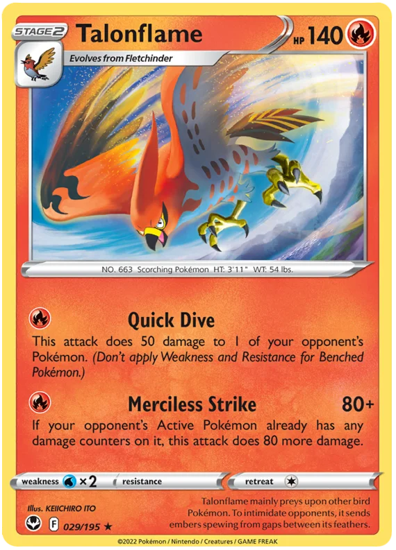 Talonflame Silver Tempest Pokemon Card Single