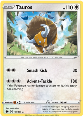 Tauros Crown Zenith Pokemon Card Single