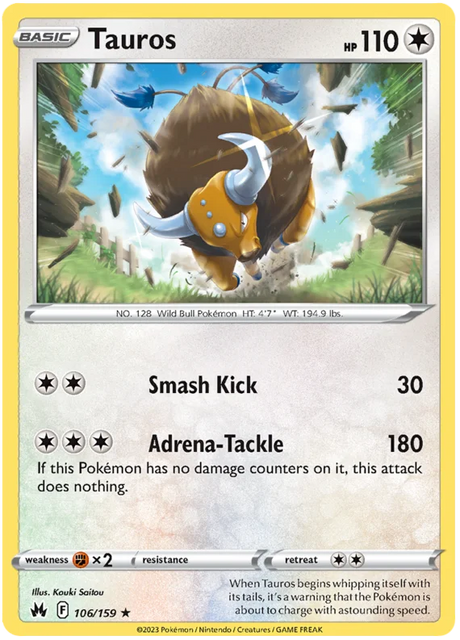 Tauros Crown Zenith Pokemon Card Single