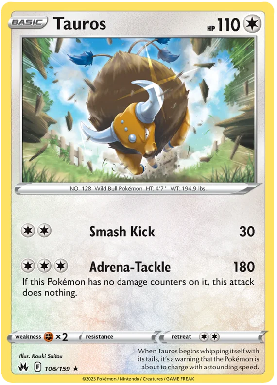 Tauros Crown Zenith Pokemon Card Single