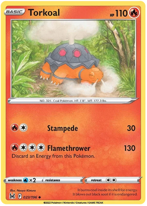 Torkoal Lost Origin Pokemon Single Card 023/196