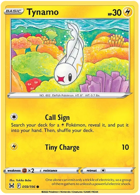 Tynamo Lost Origin Pokemon Single Card 059/196