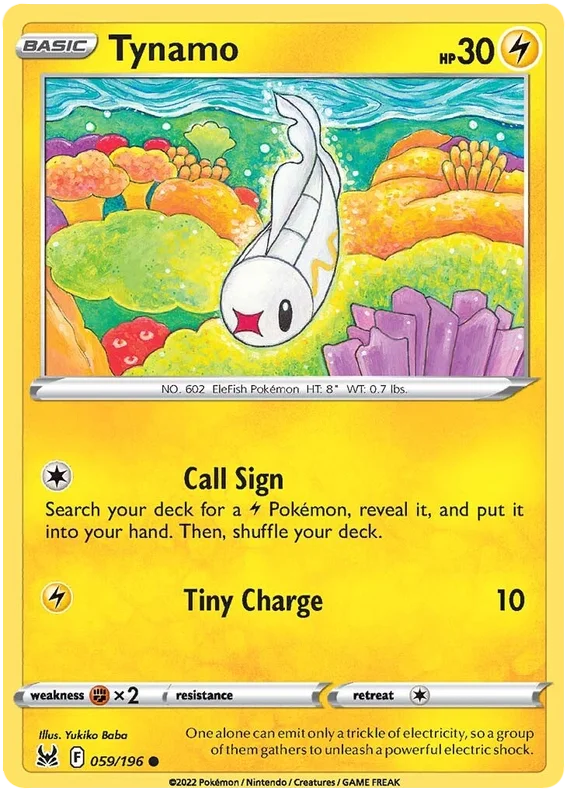 Tynamo Lost Origin Pokemon Single Card 059/196
